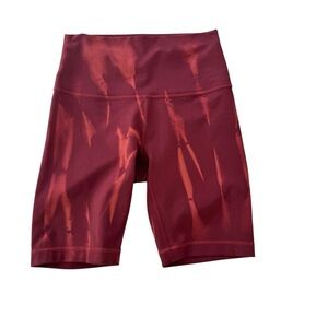 Lululemon Wunder Train High Rise Short 8" Sun Bleached Wash Red Merlot Size 4